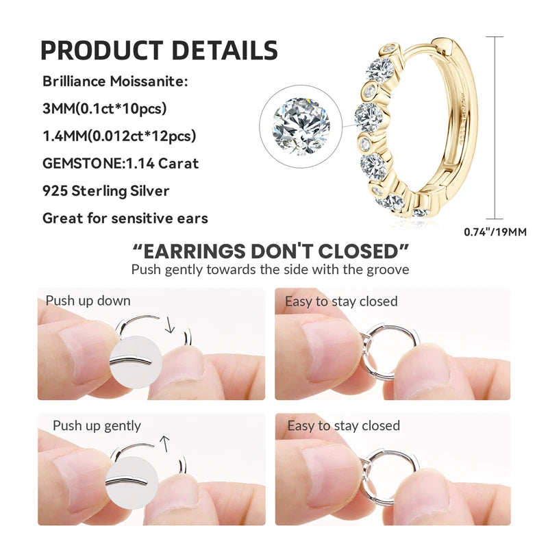 Lynn's Daily Moissanite Hoops Earrings