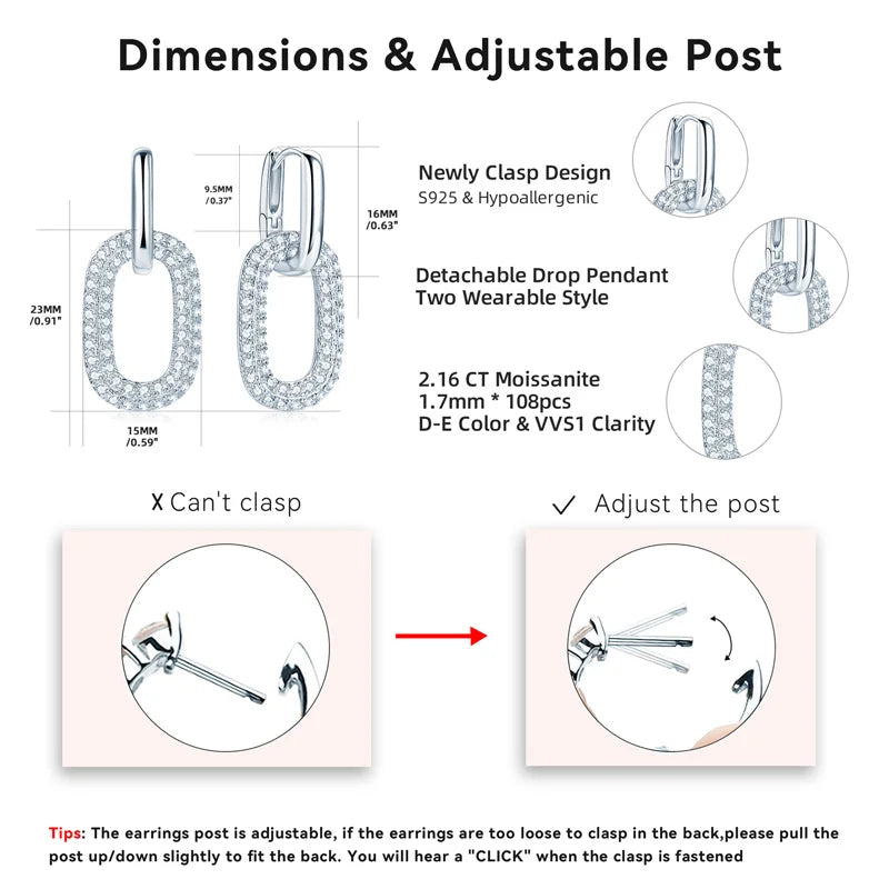 Double Circel Shiny Moissanite Earrings