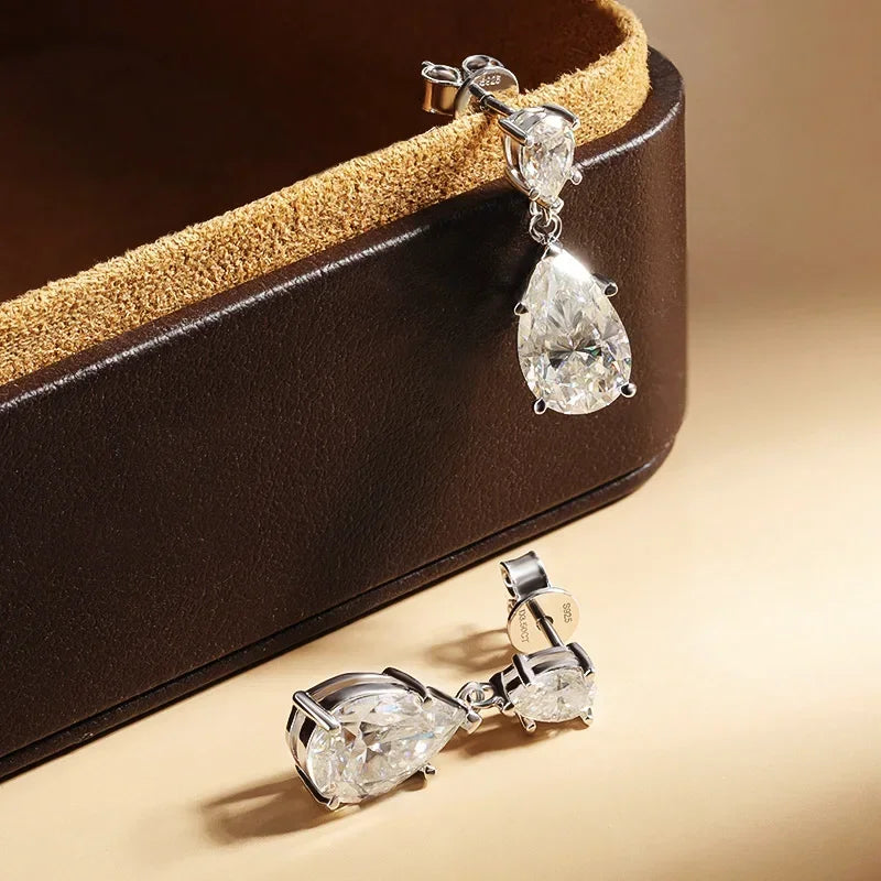 Meredith Pear 7ct Moissanite Earrings