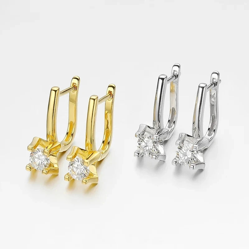 Leona Moissanite Hoop Earrings