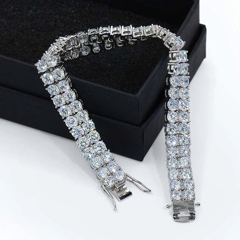 Classic Double Row Moissanite Tennis Bracelet