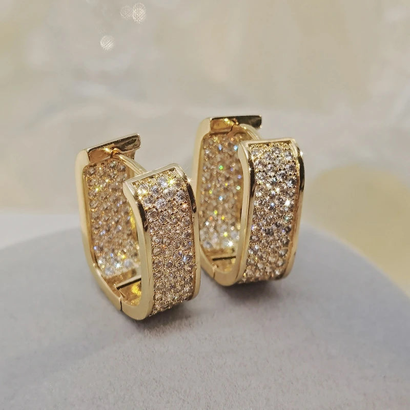 Full Moissanite Square Hoop Earrings