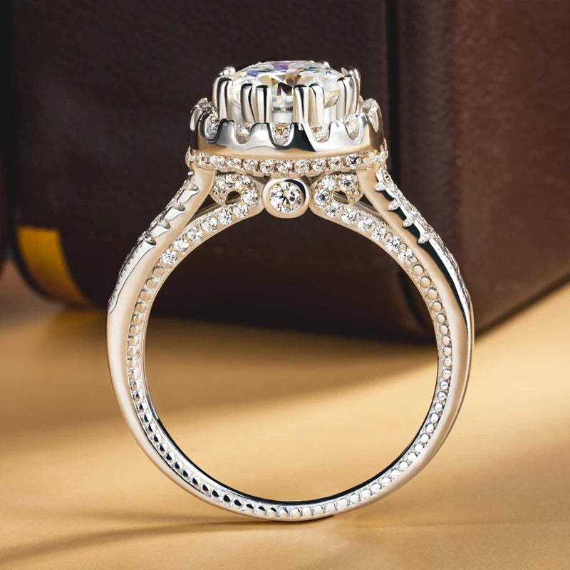 Hedy Halo 925 2克拉莫桑石戒指