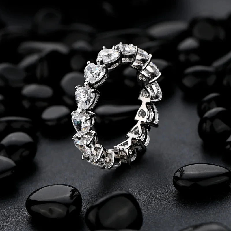 925 Heart Cut Row Ring