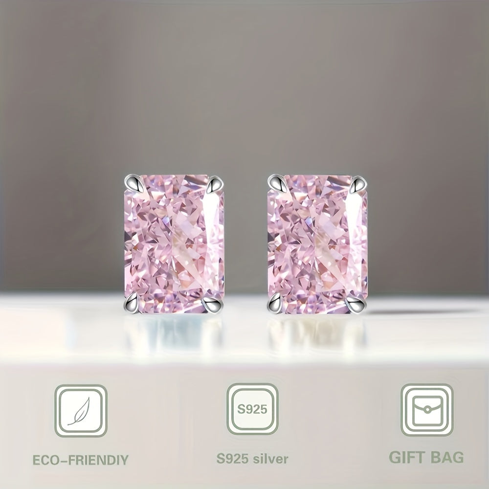 أقراط مرصعة بالزركون S925 7ct