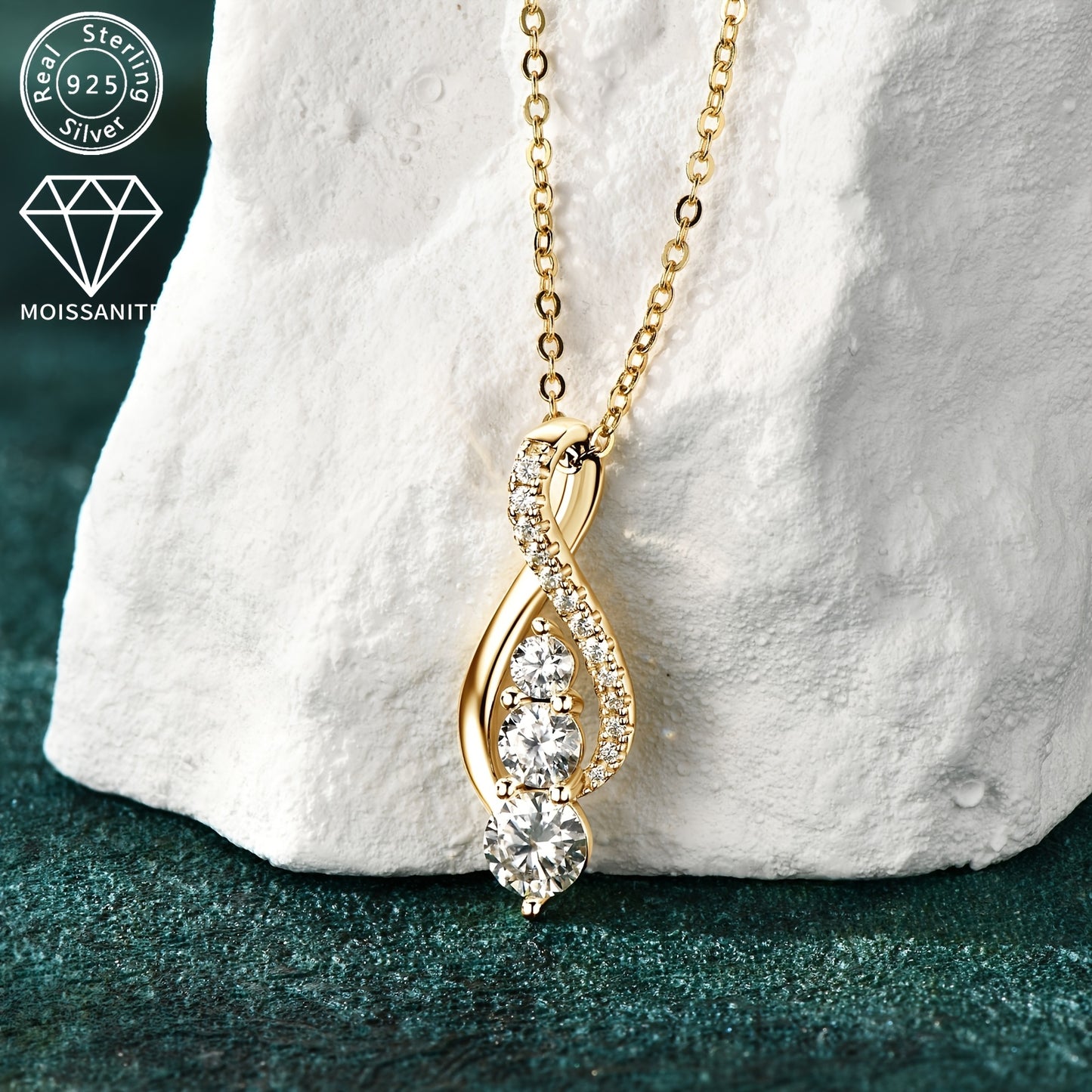 Infinity 1ct Moissanite Pendant Necklace