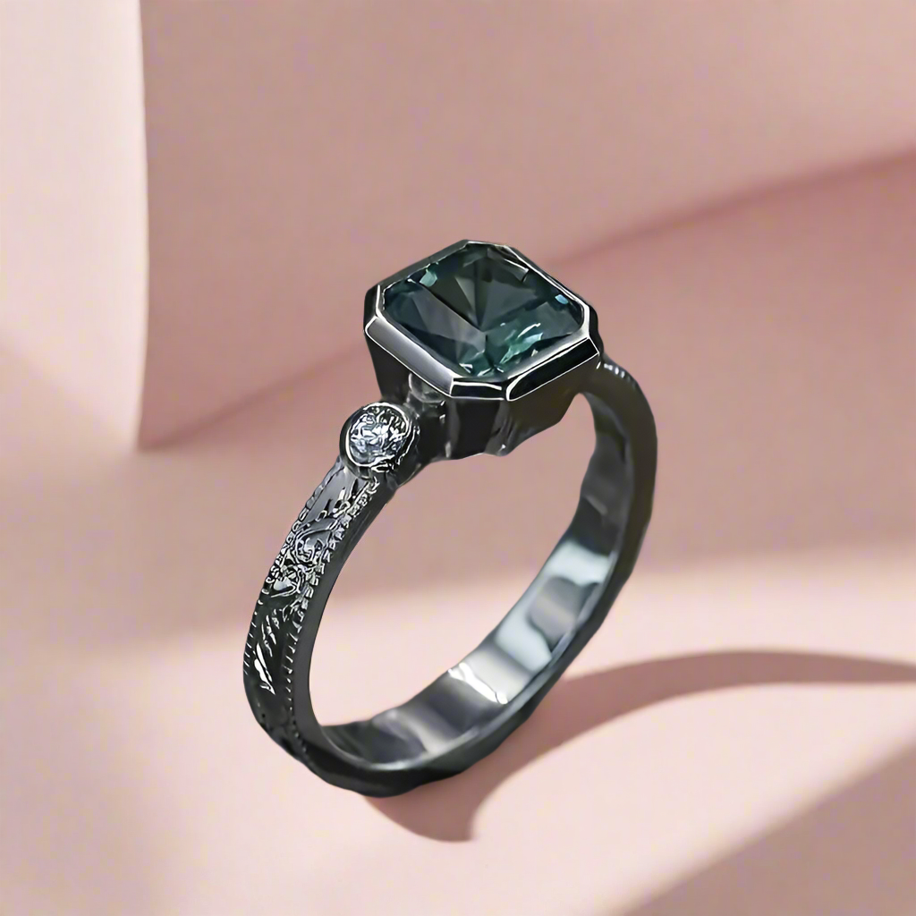 S925 Asscher Zirconia Ring