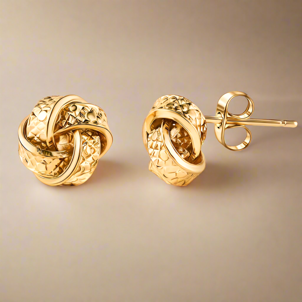 S925 Knot Stud Earrings