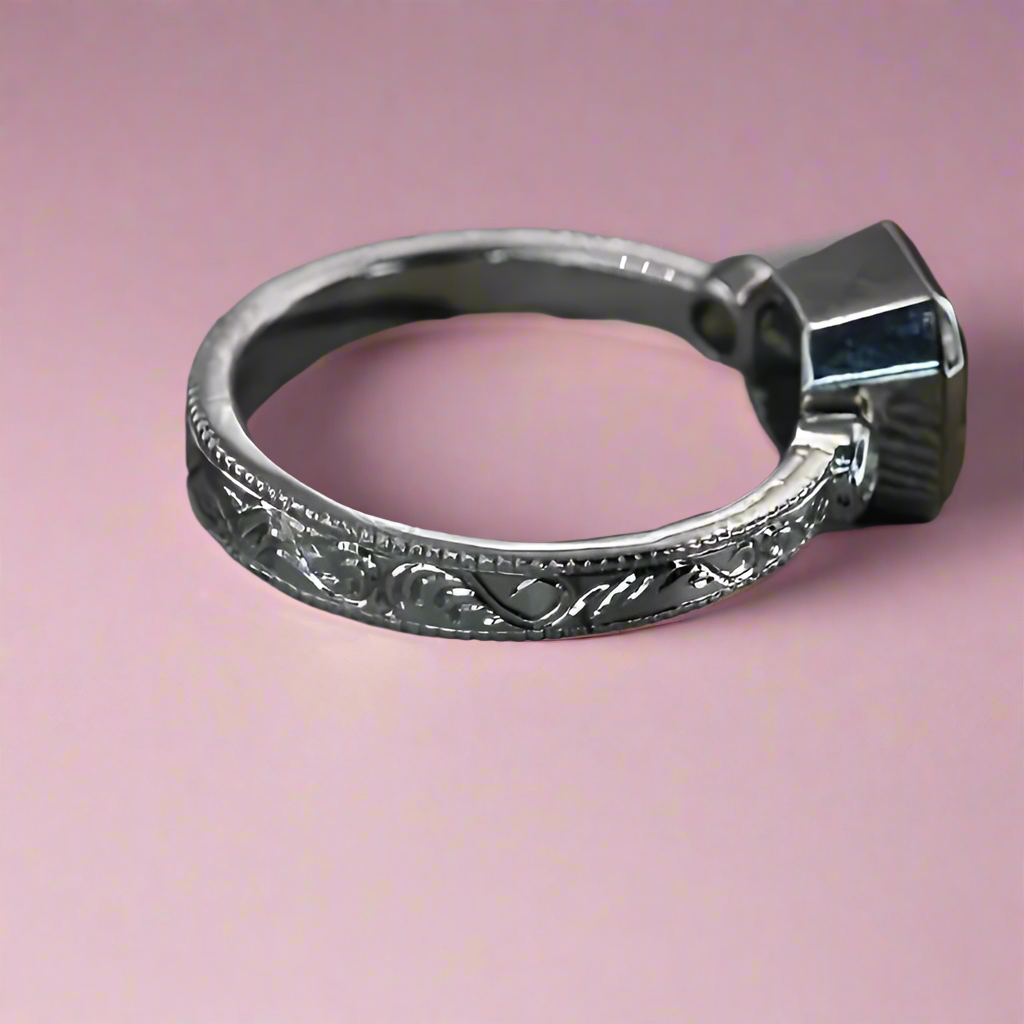 S925 Asscher Zirconia Ring