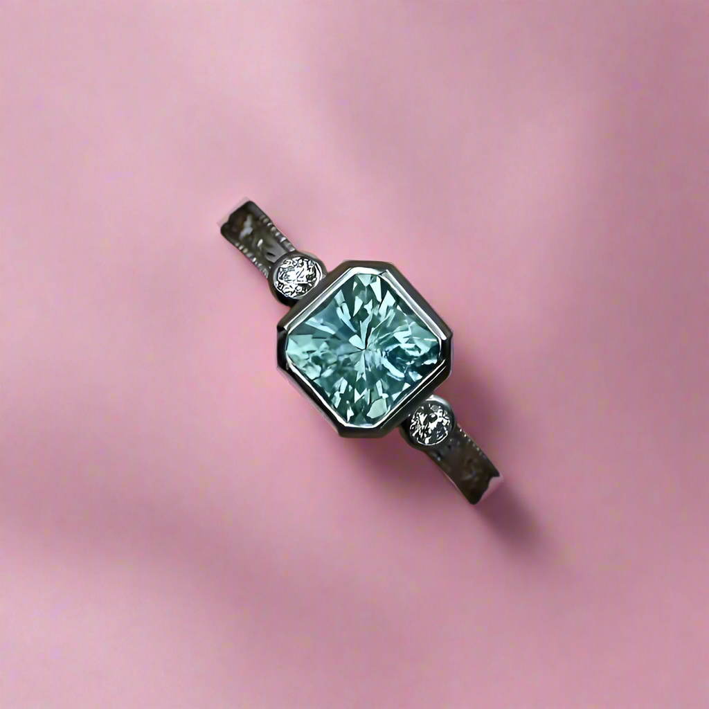 S925 Asscher Zirconia Ring
