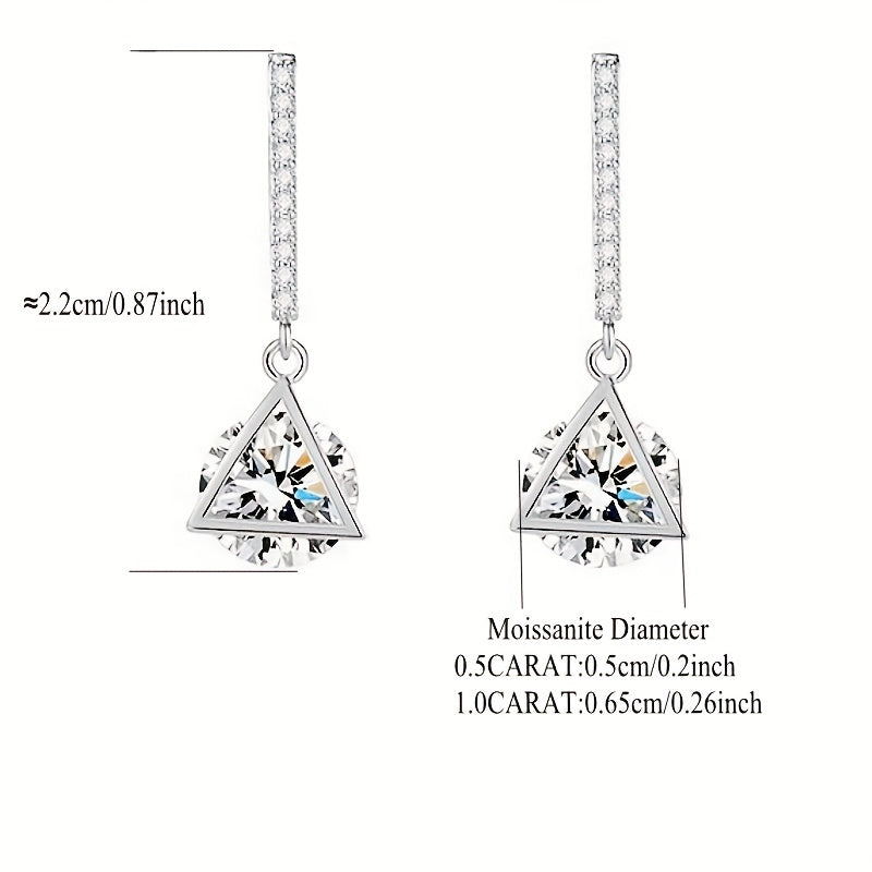 S925 Triangle Drop Earrings