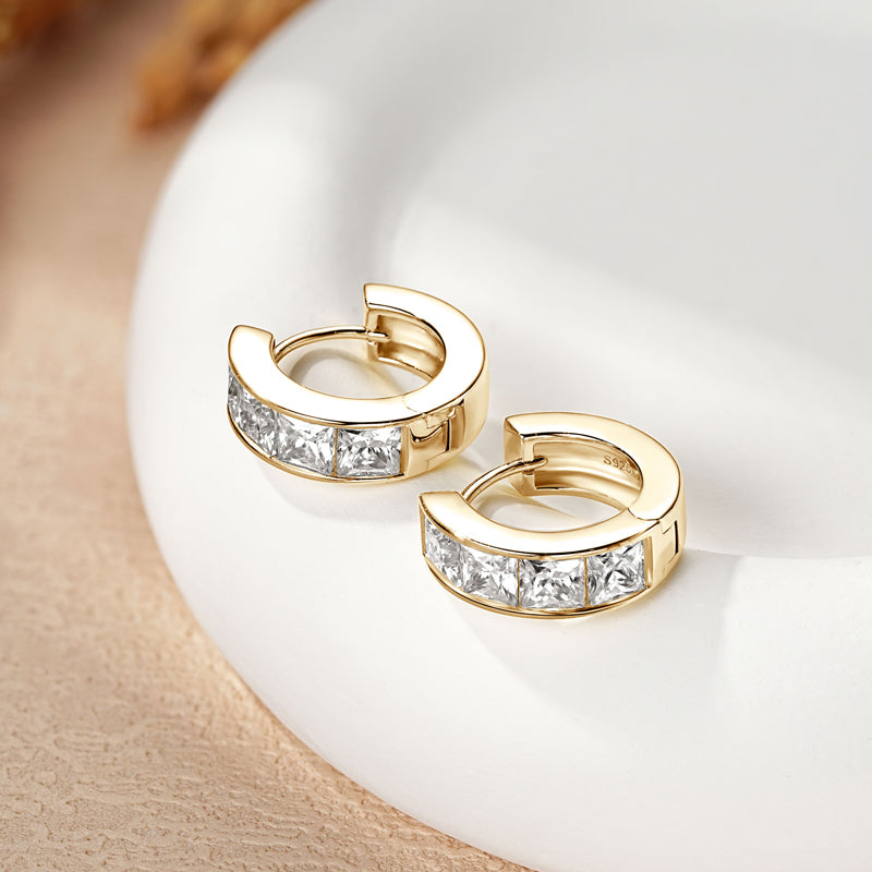 Lynn's Princess Moissanite Hoop Earrings
