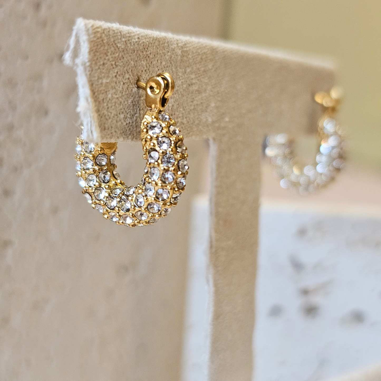 Full CZ Cuban Hoop Earrings