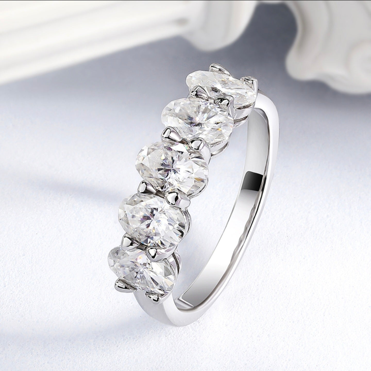 Marian Oval Moissanite Ring