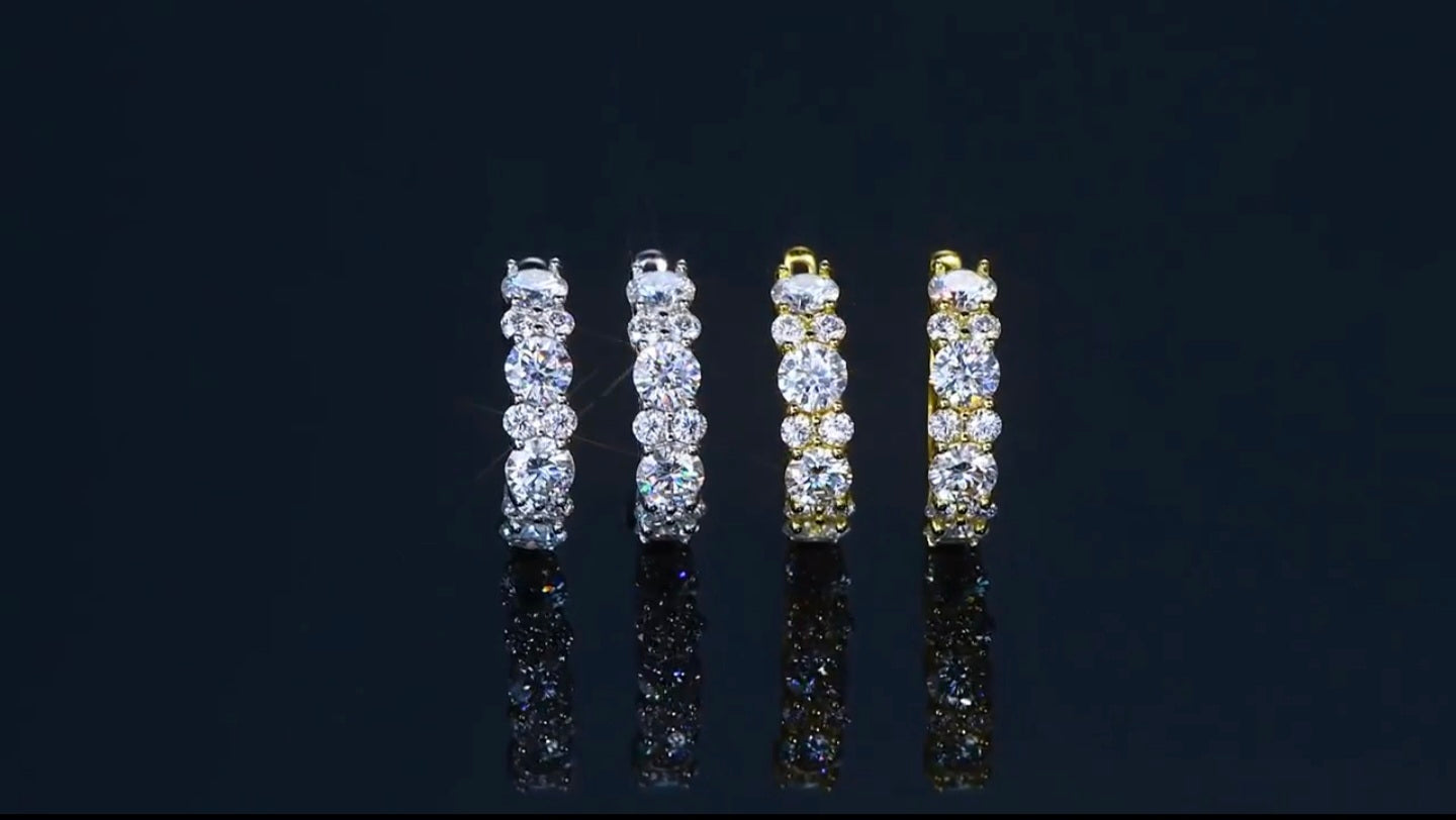 925 Moissanite Hoop Earrings