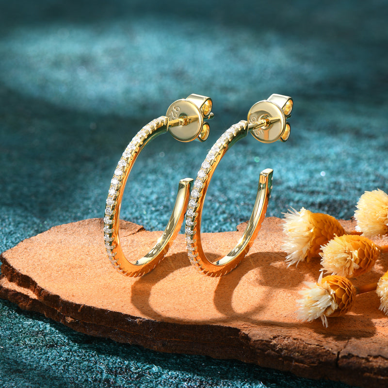 Lynn's C-shaped Moissanite Earrings