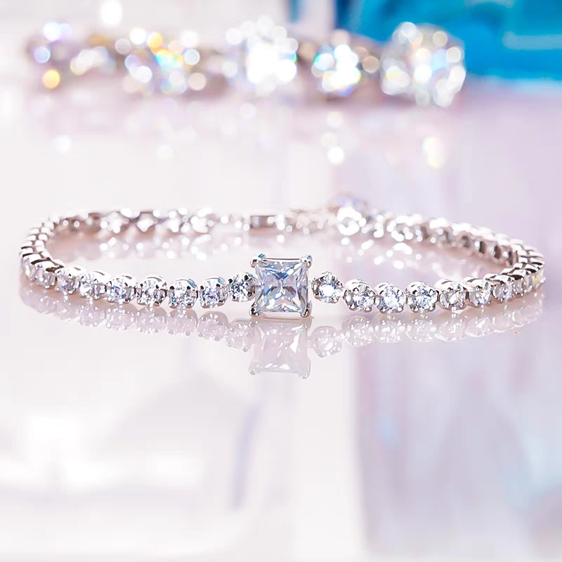Princess 1ct Moissanite Tennis Bracelet