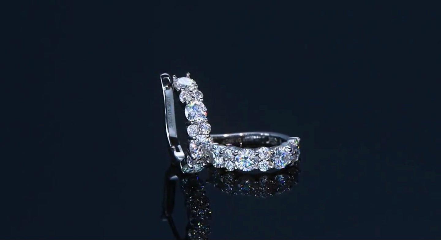 925 Moissanite Hoop Earrings