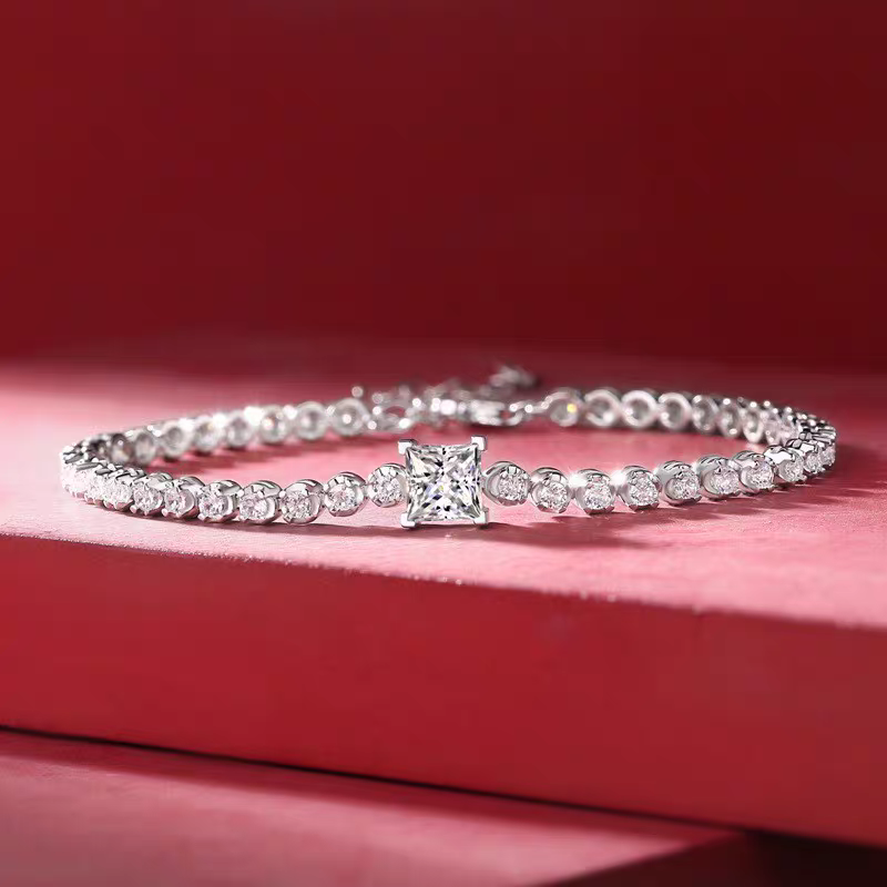 Princess 1ct Moissanite Tennis Bracelet