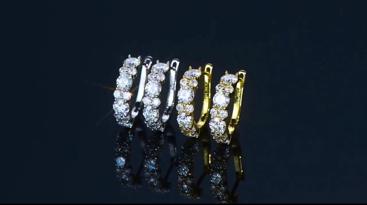 925 Moissanite Hoop Earrings