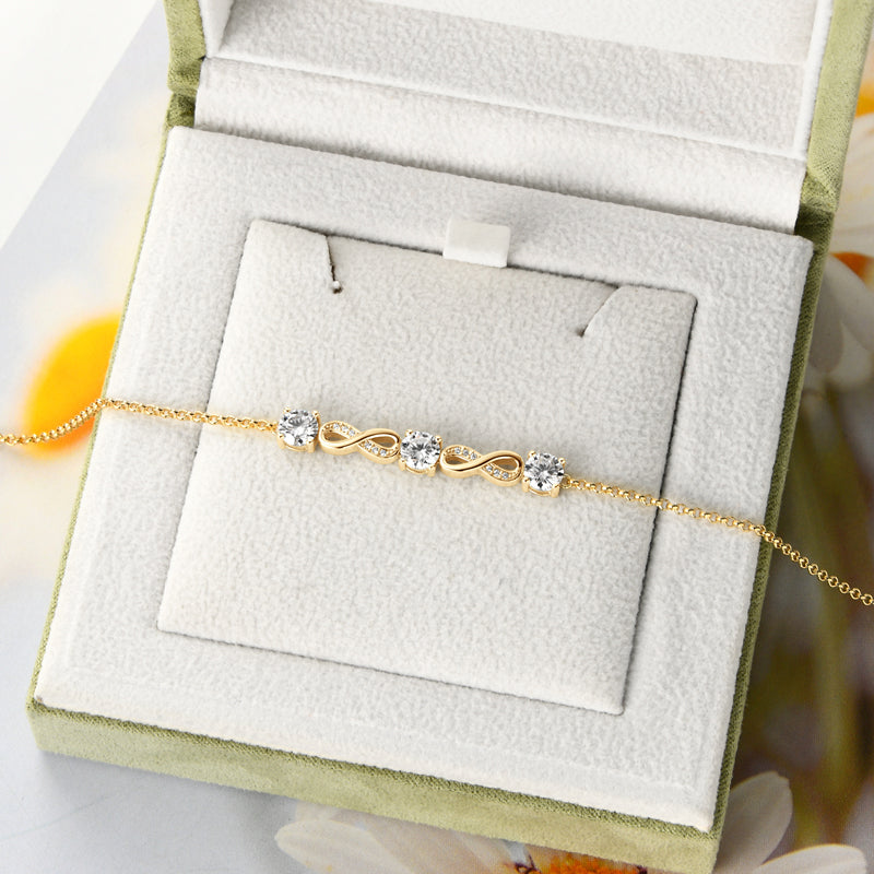 Infinity Moissanite Adjustable Chain Bracelets