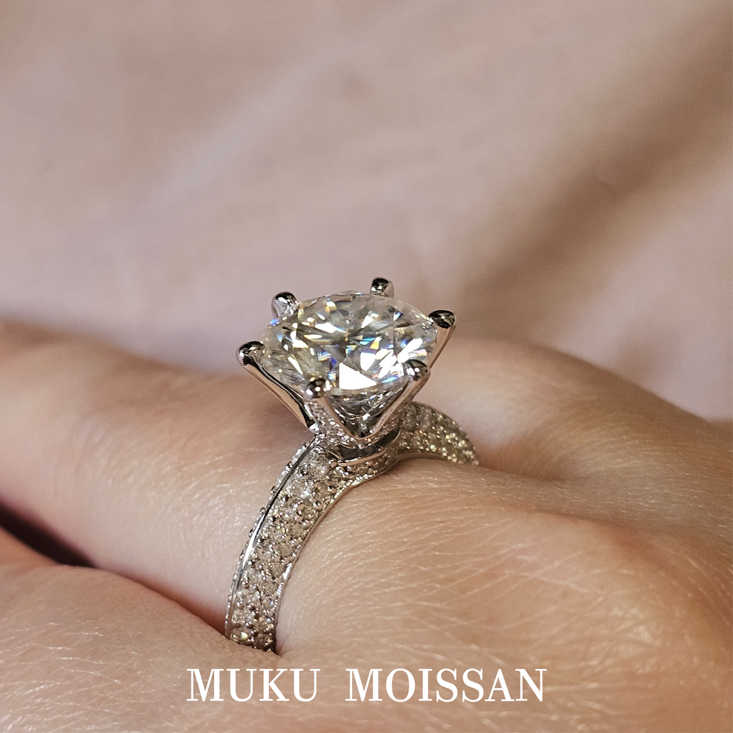 5ct Clear Moissanite Crown Ring