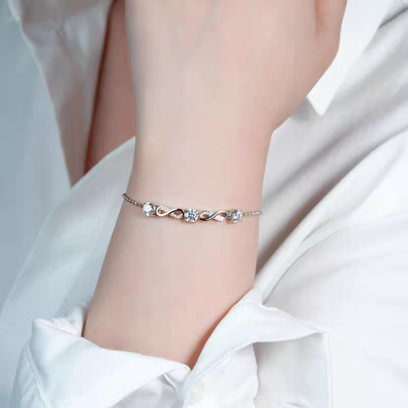 Infinity Moissanite Adjustable Chain Bracelets