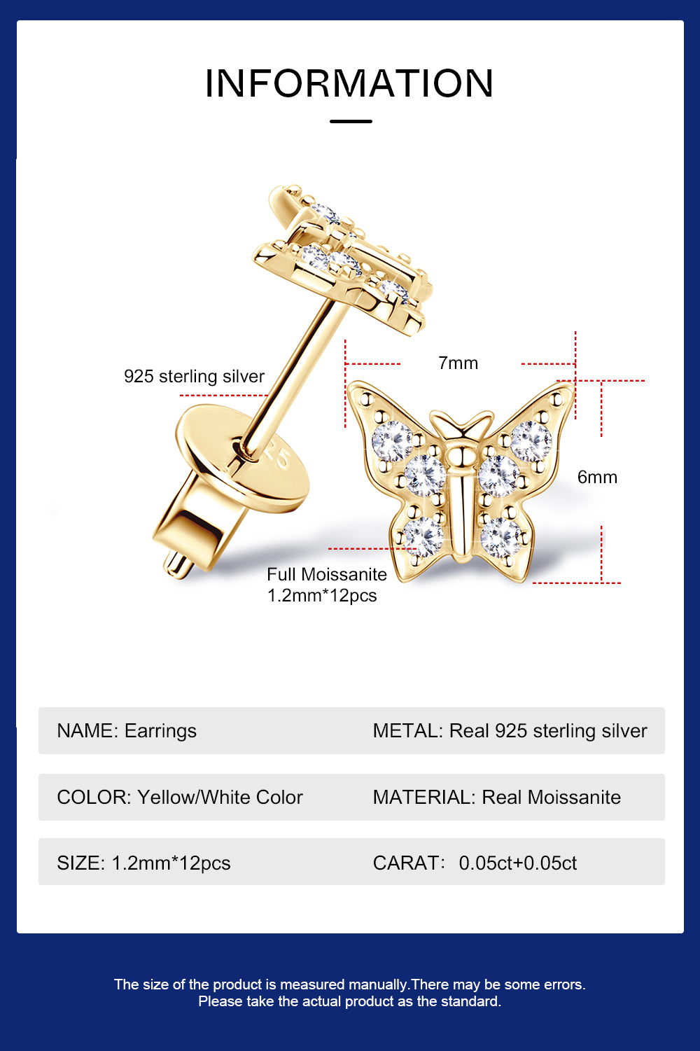 Daily Jewelry 蝴蝶莫桑石耳環