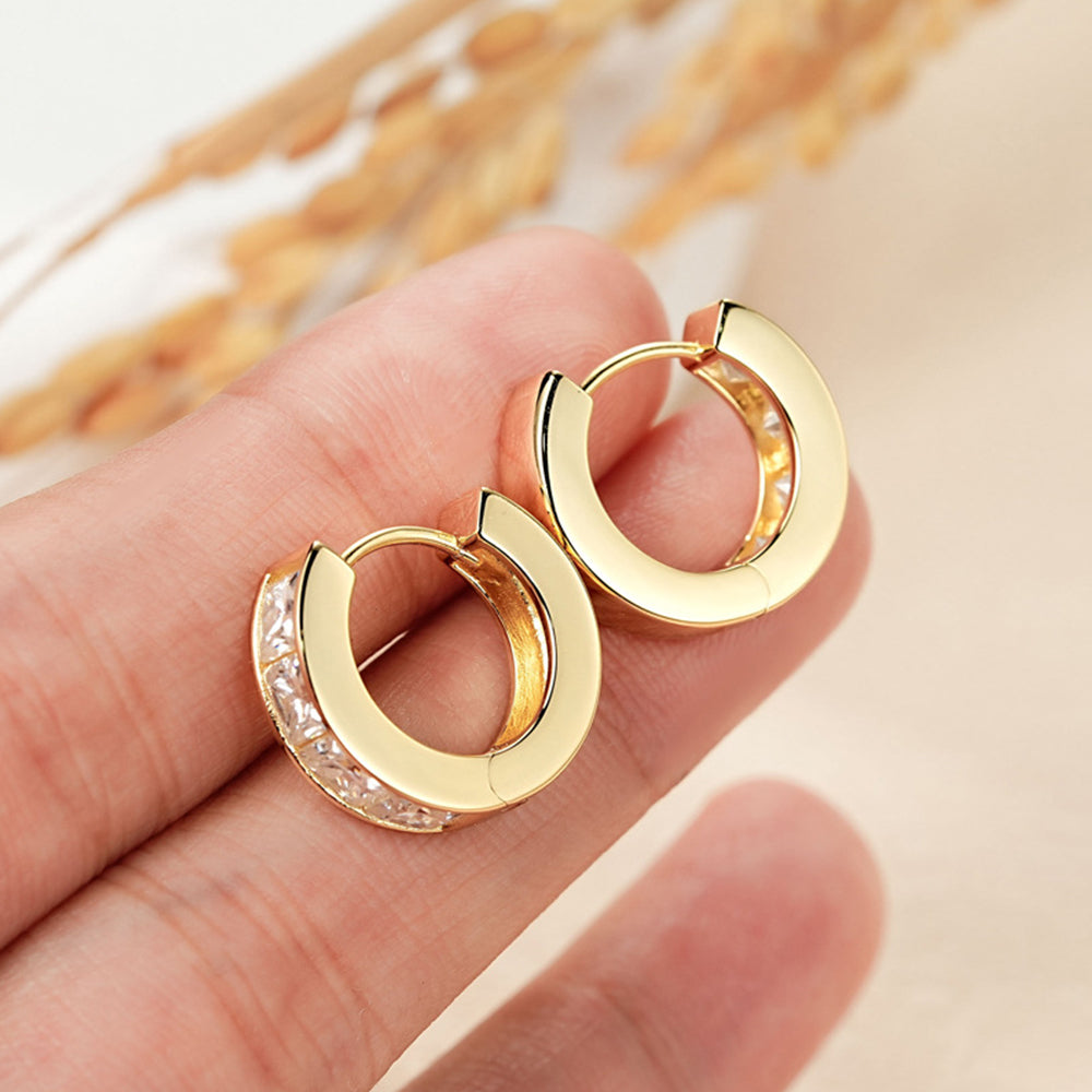Lynn's Princess Moissanite Hoop Earrings