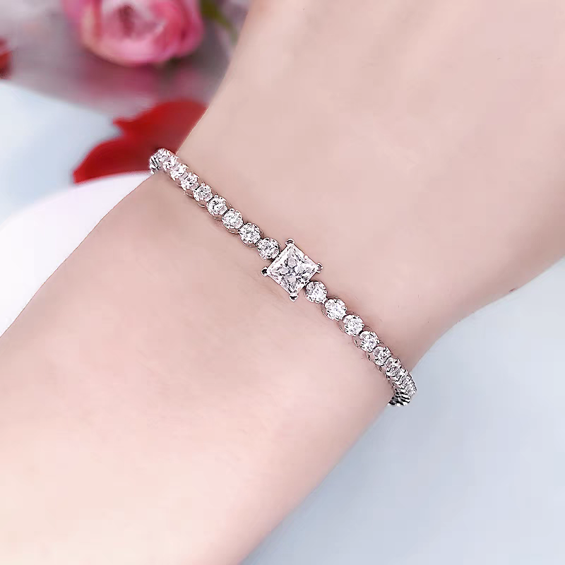 Princess 1ct Moissanite Tennis Bracelet