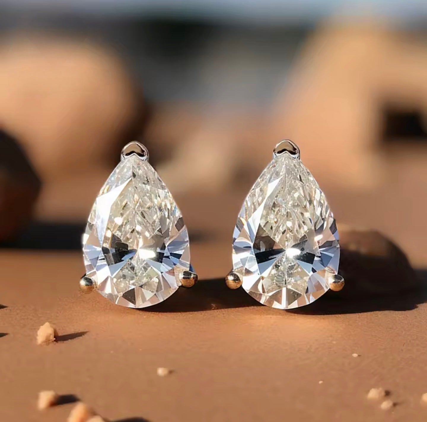 Aaliyah Pear Moissanite Earrings