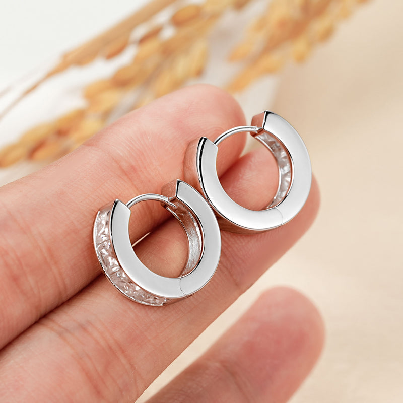 Lynn's Princess Moissanite Hoop Earrings