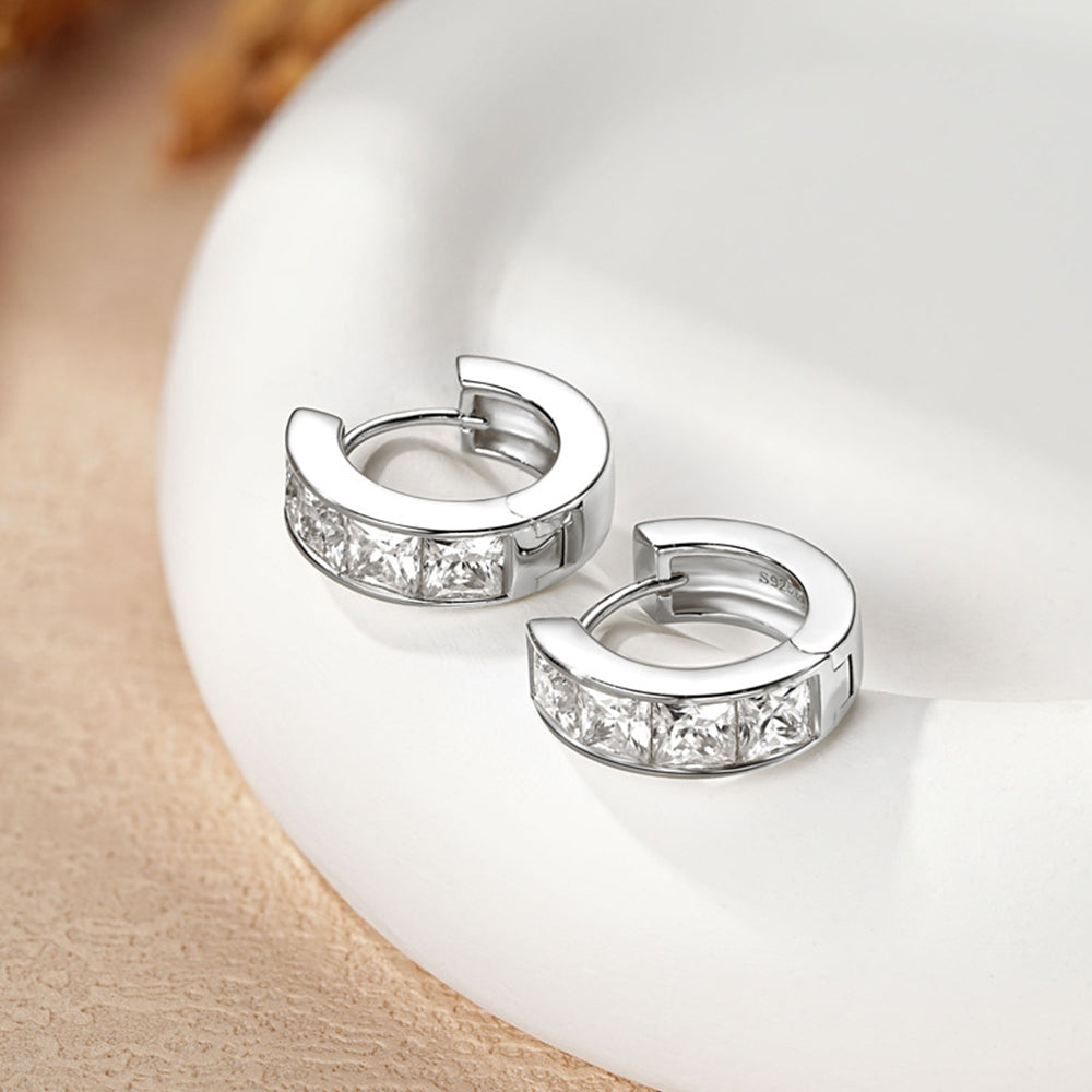 Lynn's Princess Moissanite Hoop Earrings