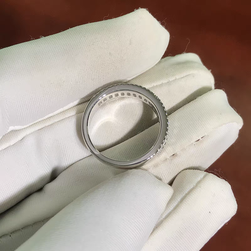 925 Moissnaite Half Row Ring