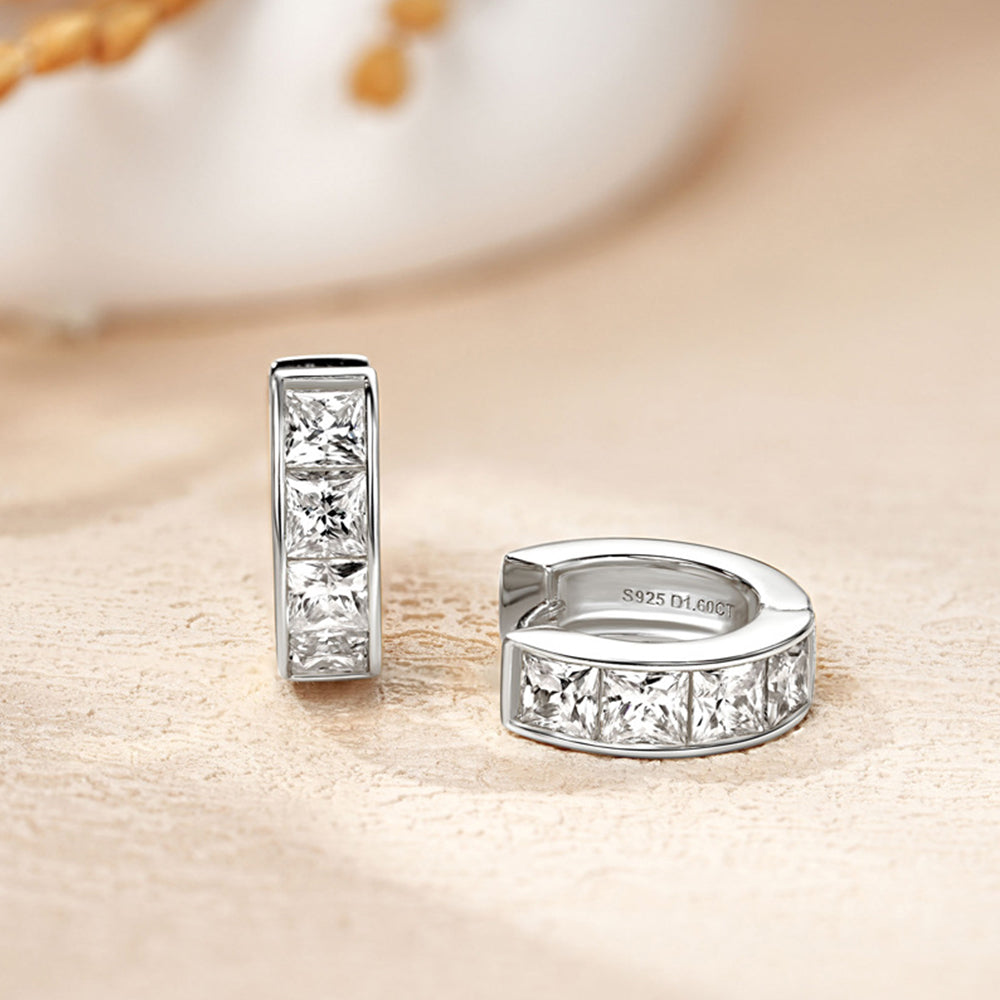 Lynn's Princess Moissanite Hoop Earrings