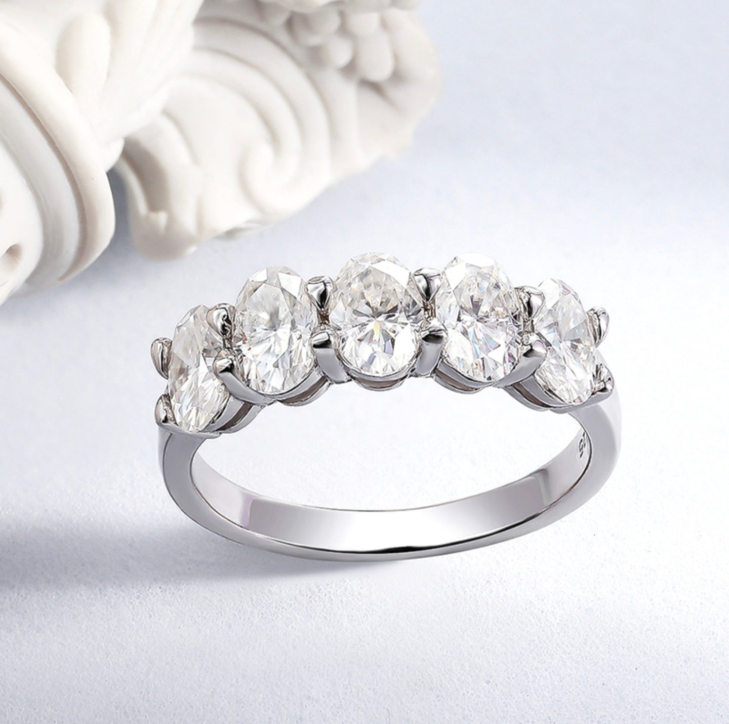 Marian Oval Moissanite Ring