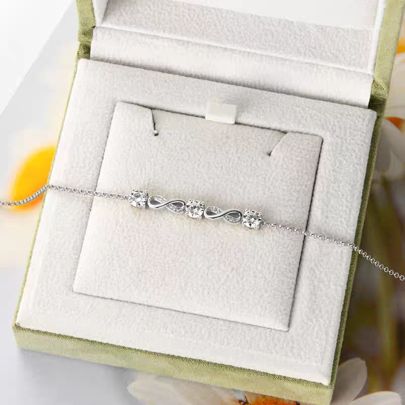 Infinity Moissanite Adjustable Chain Bracelets