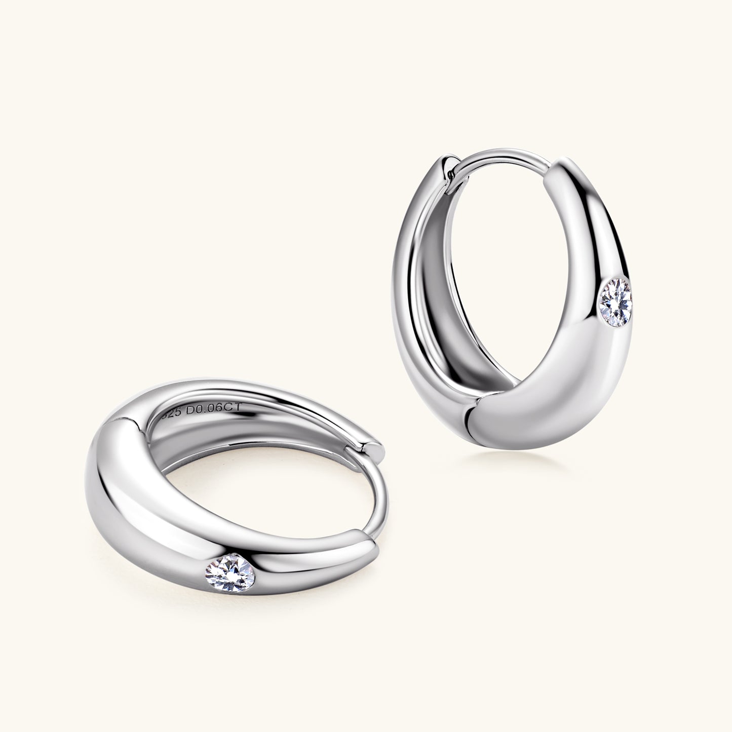 Exquisite Chunky Dome Moissanite Hoop Earrings