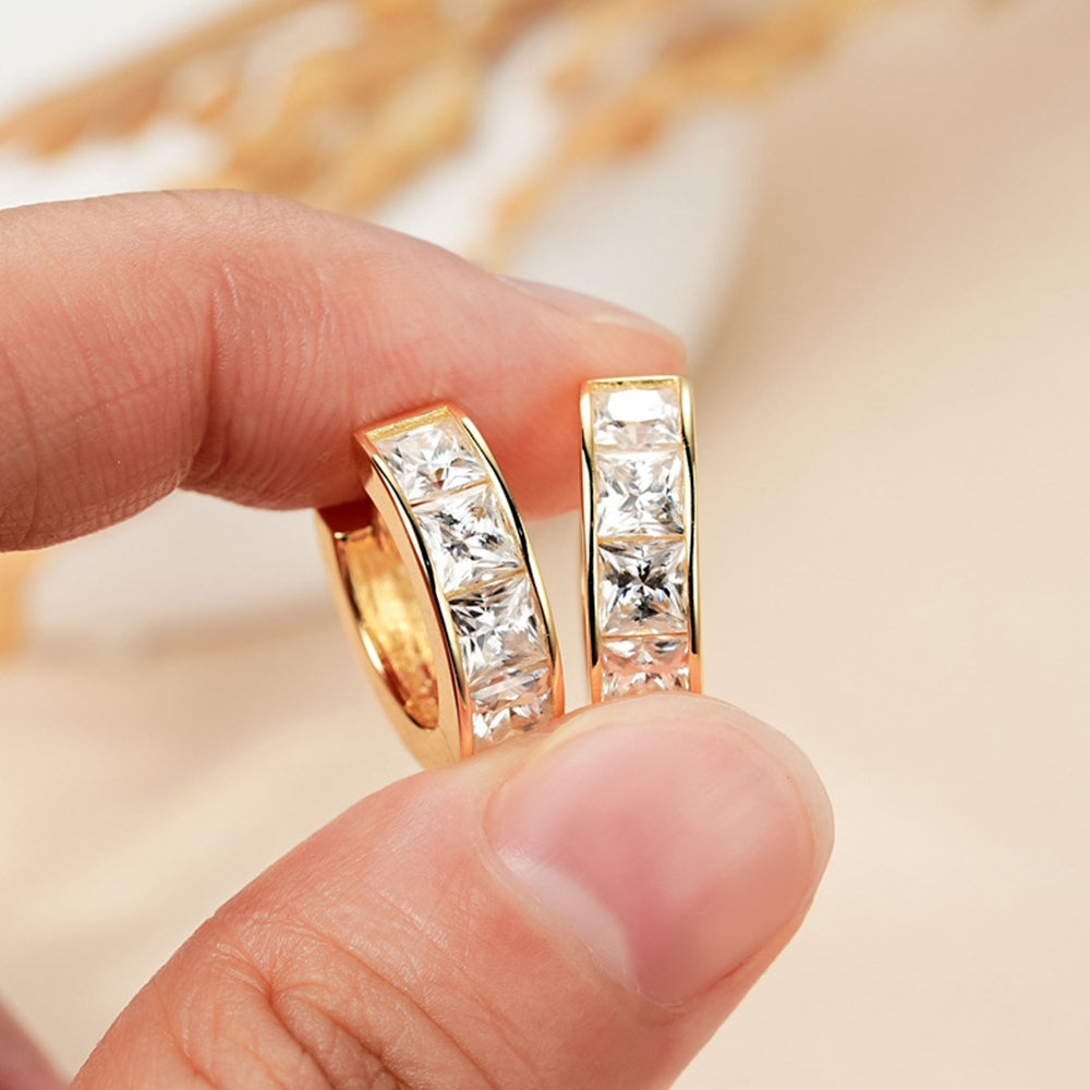 Lynn's Princess Moissanite Hoop Earrings