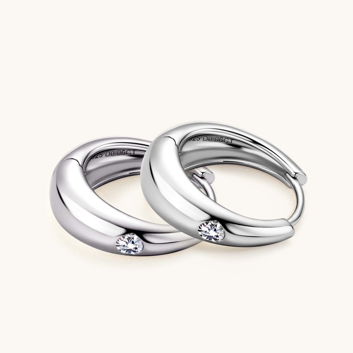 Exquisite Chunky Dome Moissanite Hoop Earrings