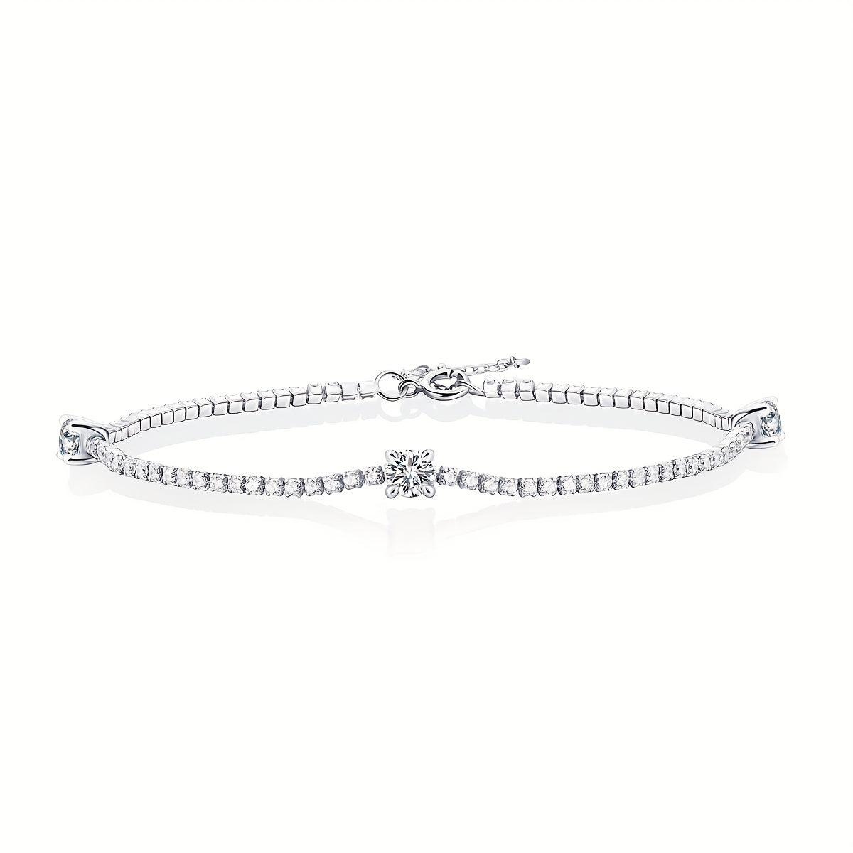 Luxurious 925 Sterling Silver Moissanite Tennis Bracelet