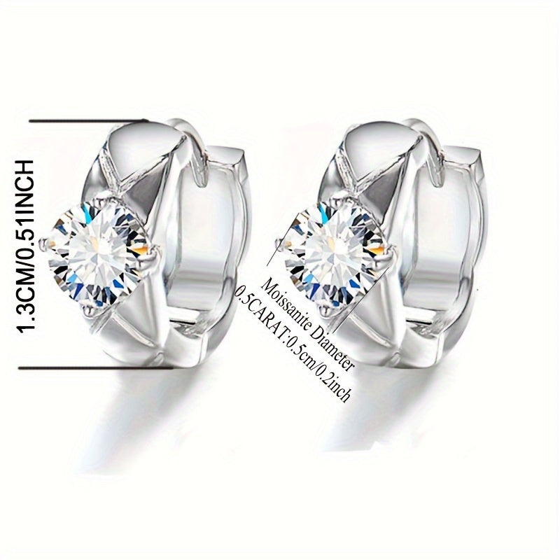 18K Gold Plated 925 Sterling Silver Moissanite Stud Earrings