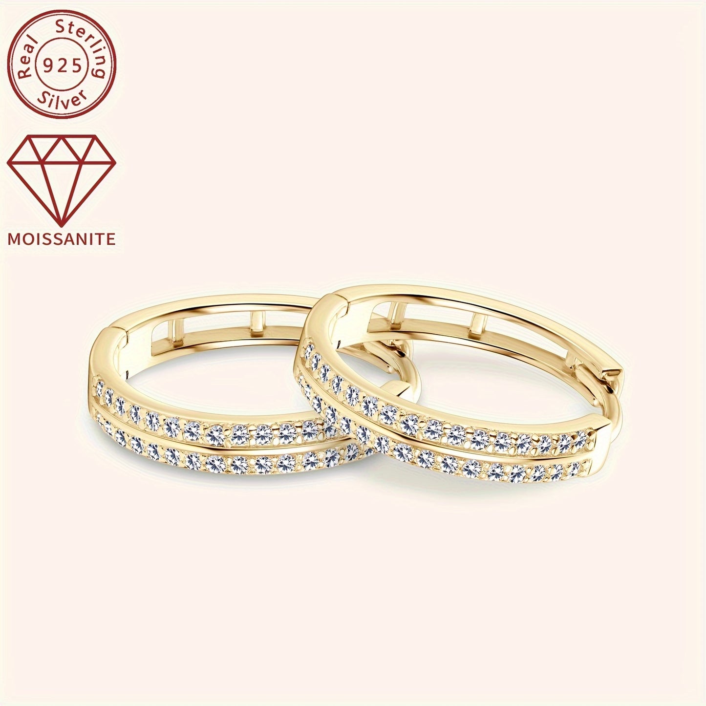 Elegant 925 Sterling Silver Hoop Earrings