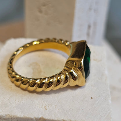 Vintage Zircon Twisted Band Ring