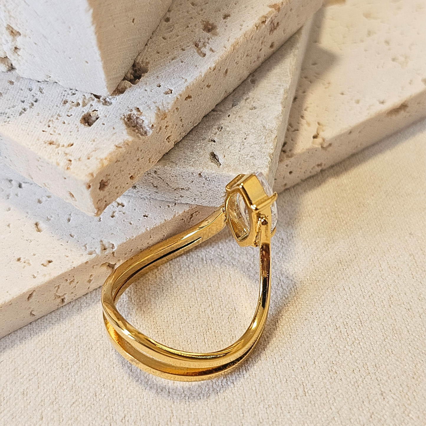 V-Shanked Marquise Zirconia Ring