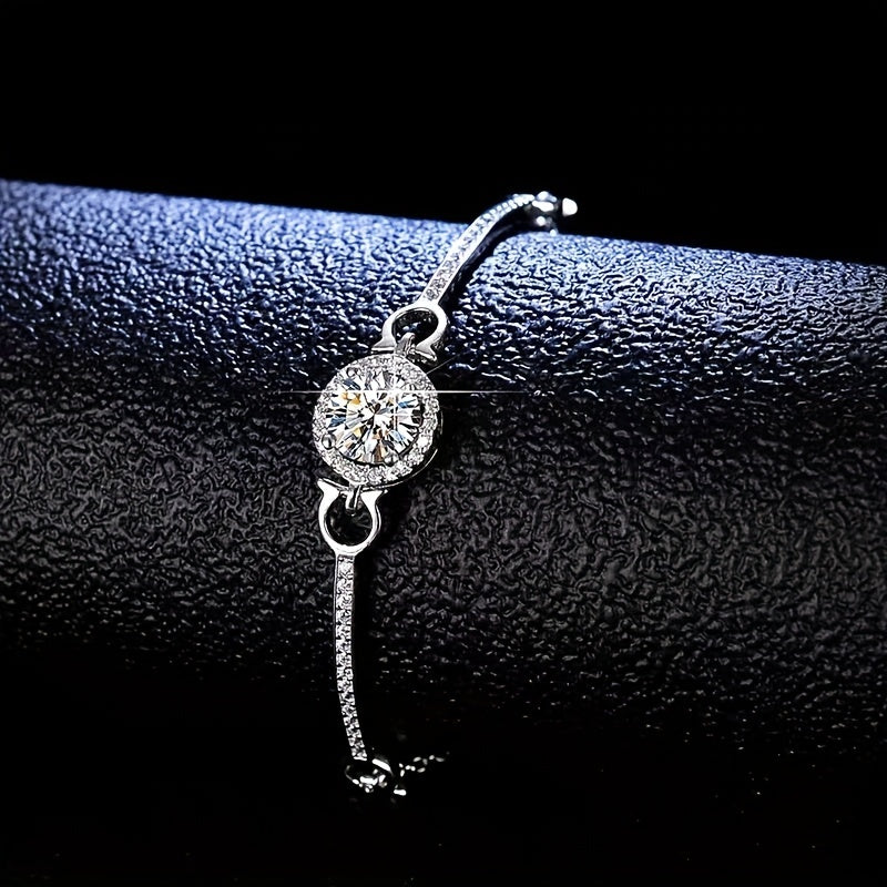 Halo Daily Jewelry 925 silver 1ct Moissanite Bracelet