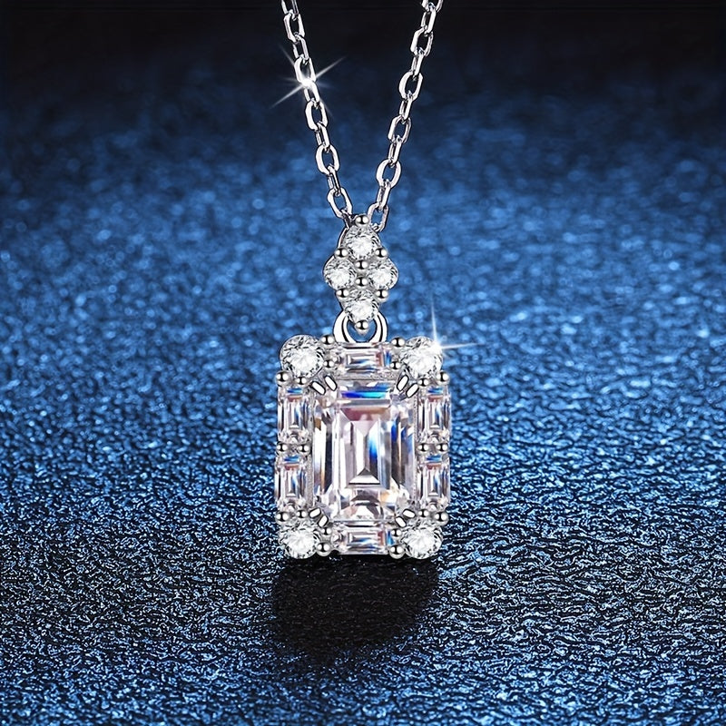 Perfume bottle Radiant 1ct Moissanite Pendant Necklace