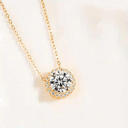 S925 Halo 2ct Moissanite Necklace