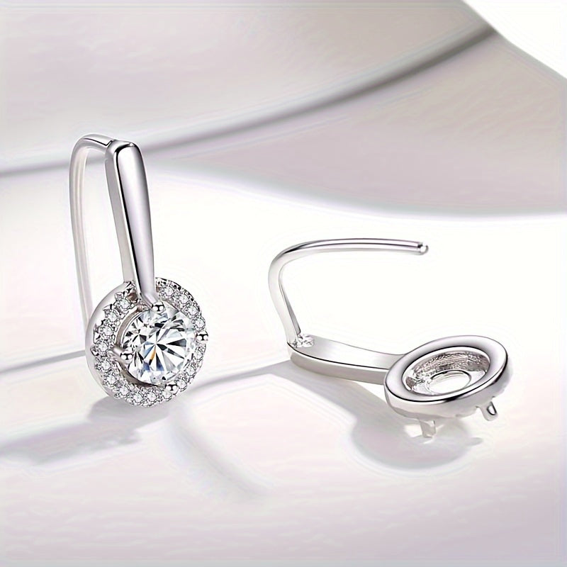 Elegant 925 Sterling Silver Moissanite Drop Earrings