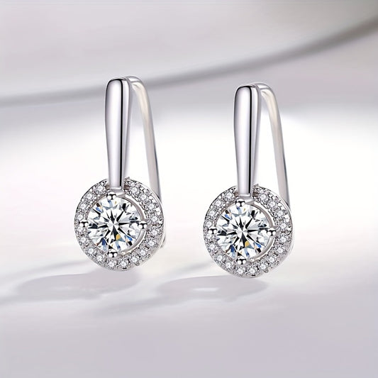 Elegant 925 Sterling Silver Moissanite Drop Earrings